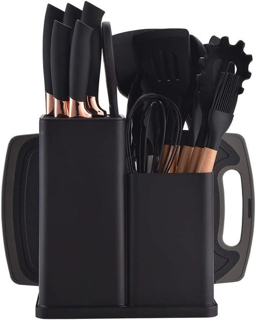 19-Piece Kitchen Utensil & Knife Block Set