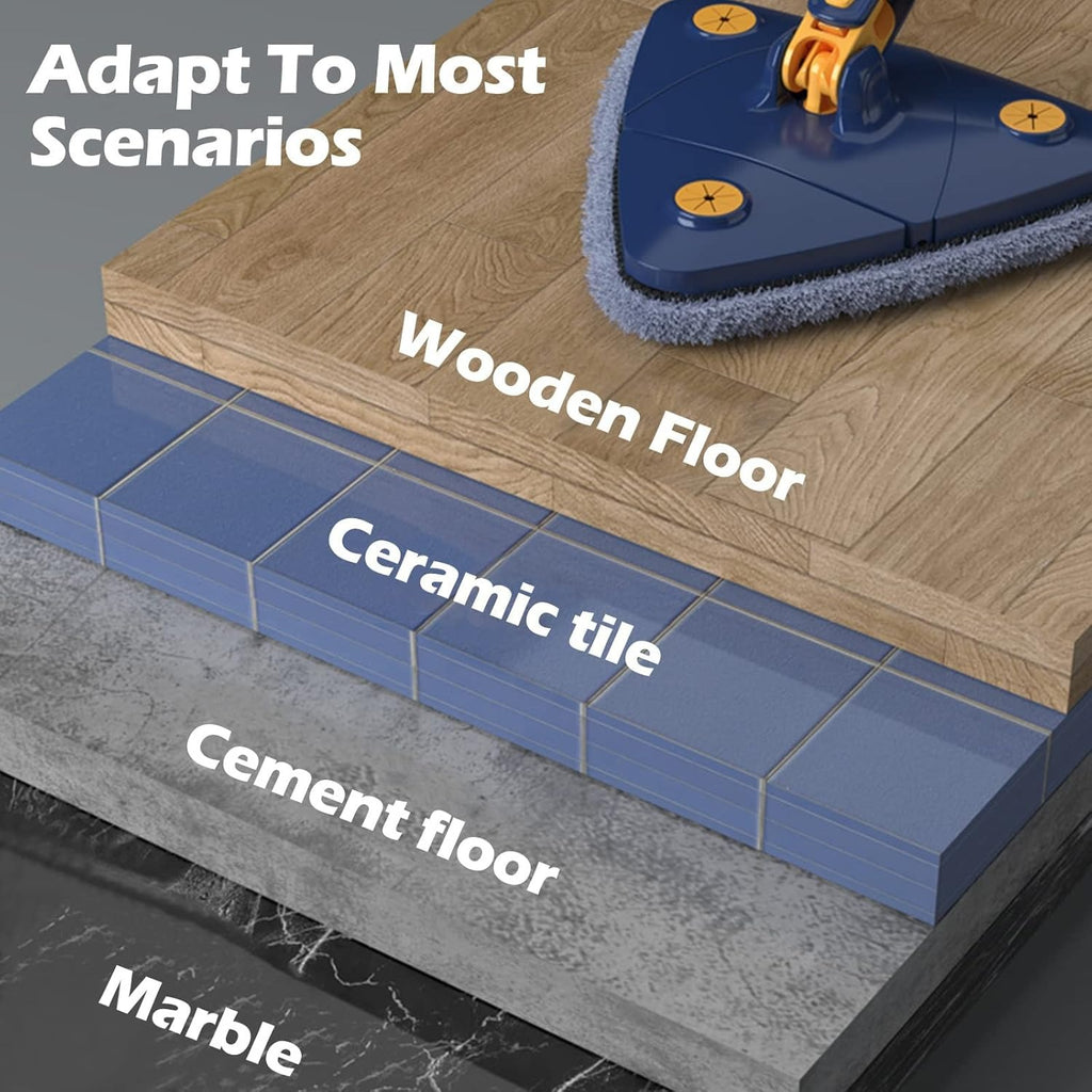 360 Degree Rotatable Adjustable Triangle Cleaning Mop